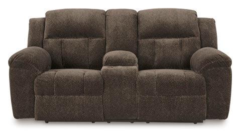 Frohn Chocolate Reclining Loveseat 3740794 - Darseys Furniture & Mattress