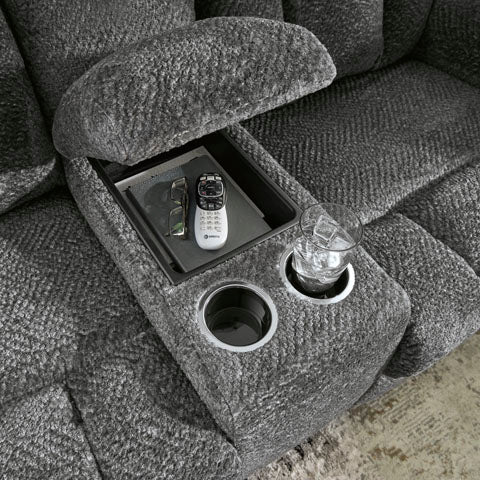Frohn Graphite Reclining Loveseat 3740694 - Darseys Furniture & Mattress