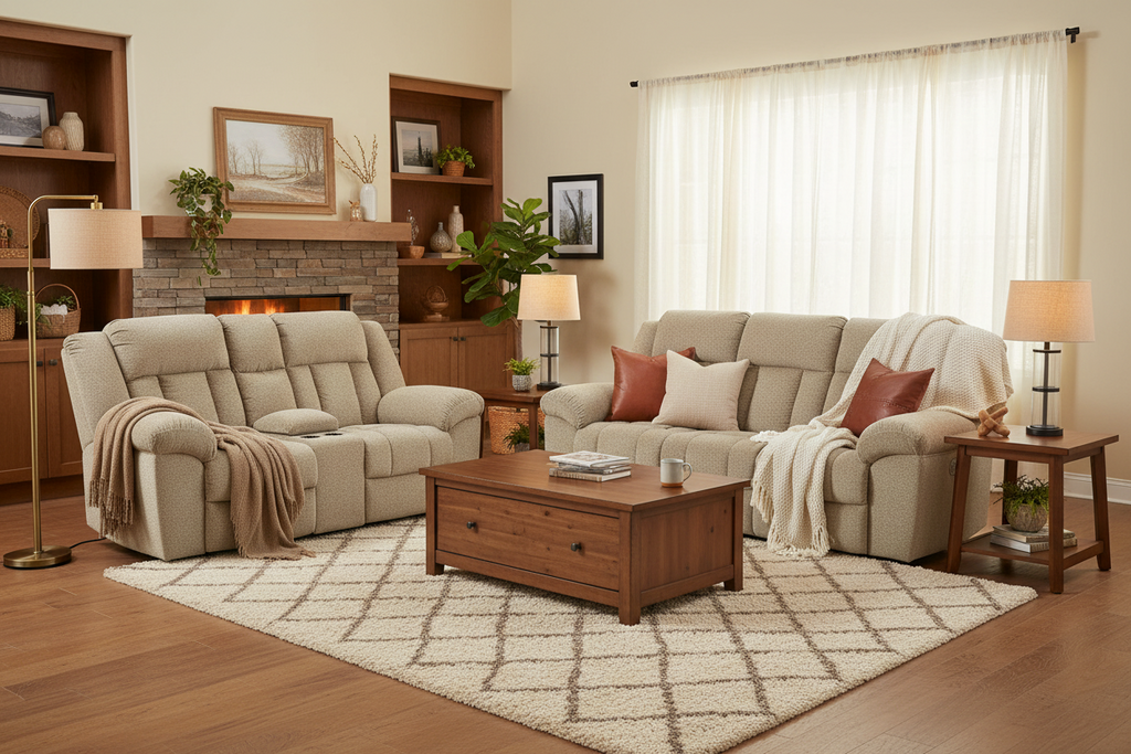Tip Off Wheat Sofa & Loveseat Reclining 69305