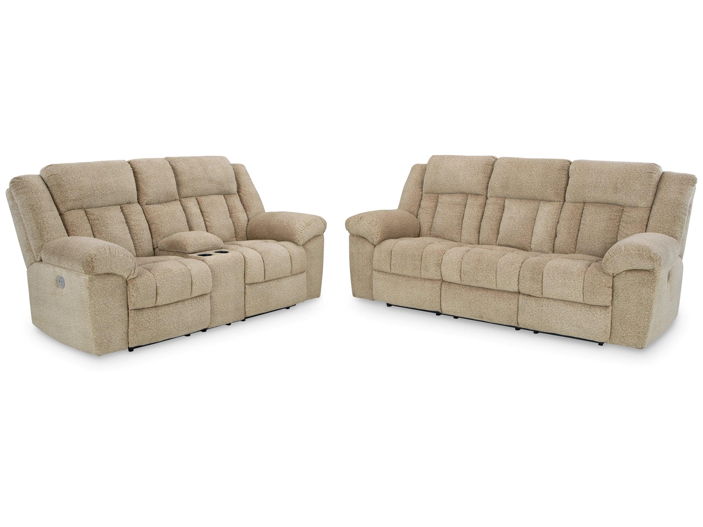 Tip Off Wheat Sofa & Loveseat Reclining 69305.