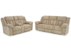 Tip Off Wheat Sofa & Loveseat Reclining 69305.
