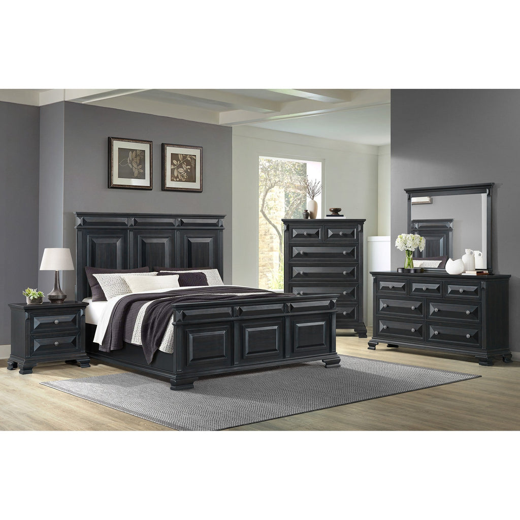 Bridgestone Black Queen Bed, Chest, Nightstand B-10980-8 - Darseys Furniture & MattressElements