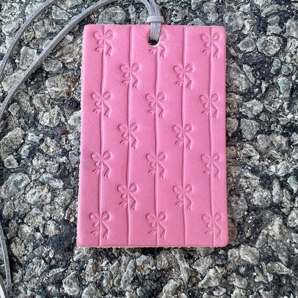 CL Pink Rectangle Bow Strawberry Leather Air Flair AFRECBOW-PNK-SL. Main image