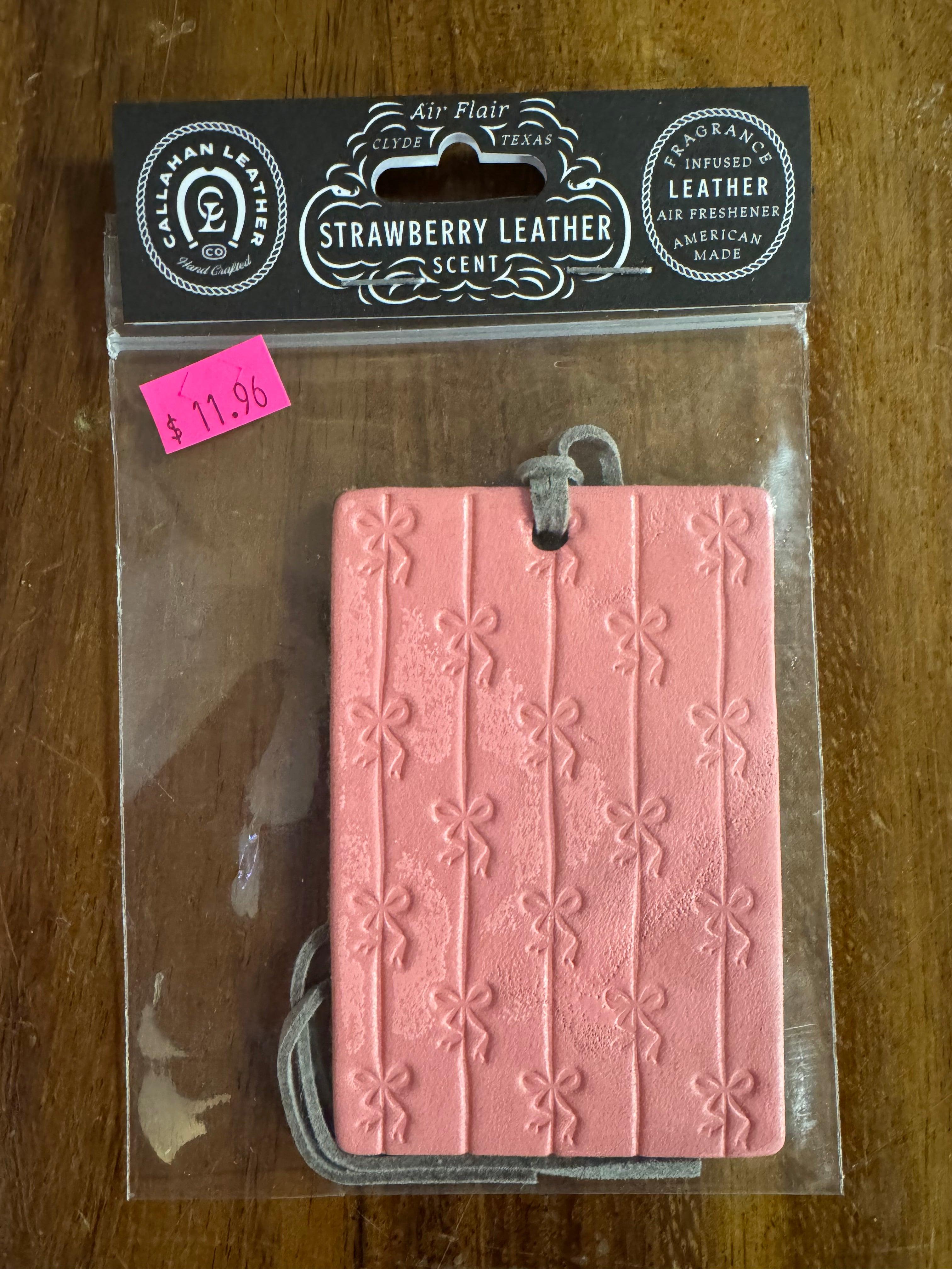CL Pink Rectangle Bow Strawberry Leather Air Flair AFRECBOW-PNK-SL.