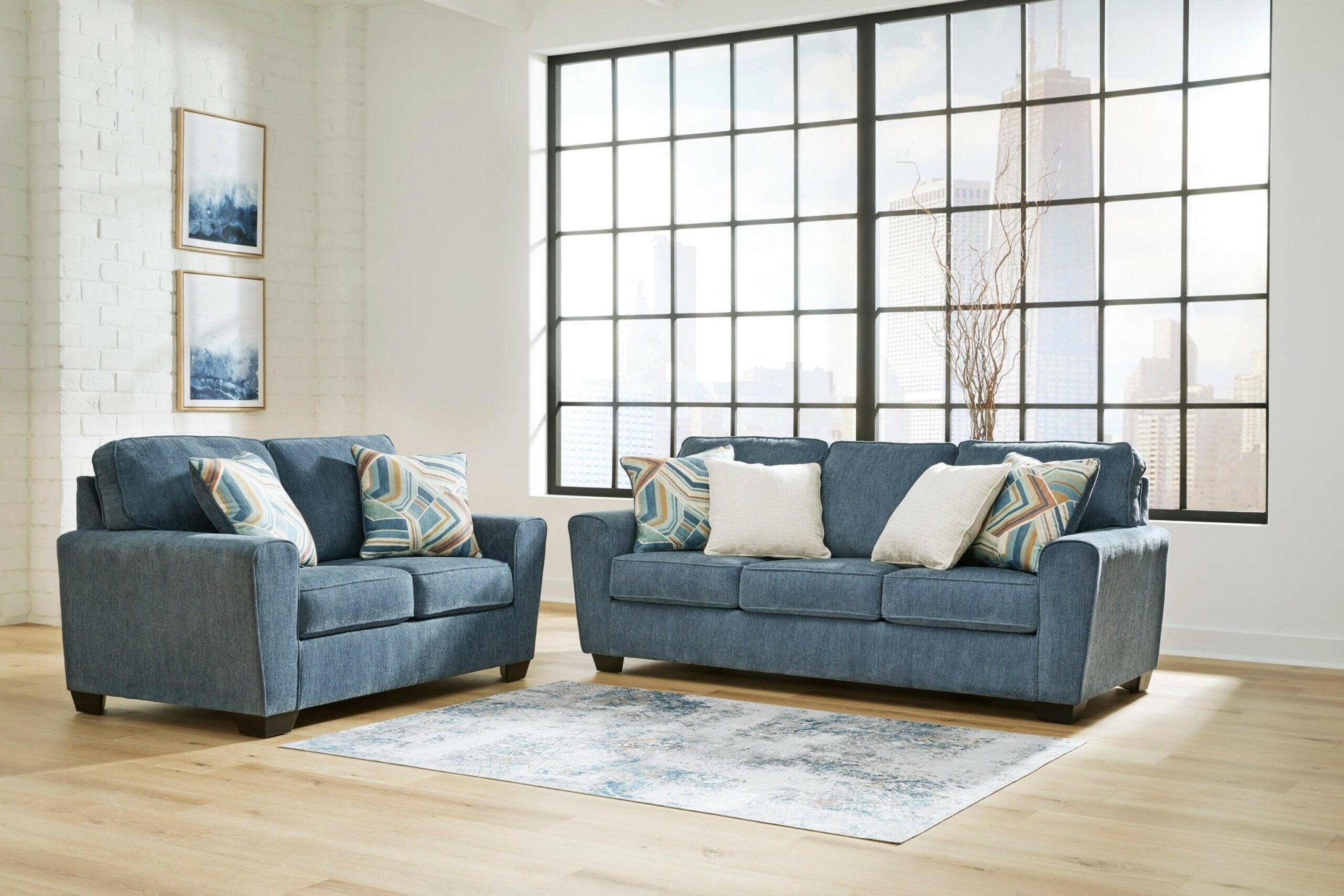 Cashton Blue Sofa & Loveseat 40605 Secondary image
