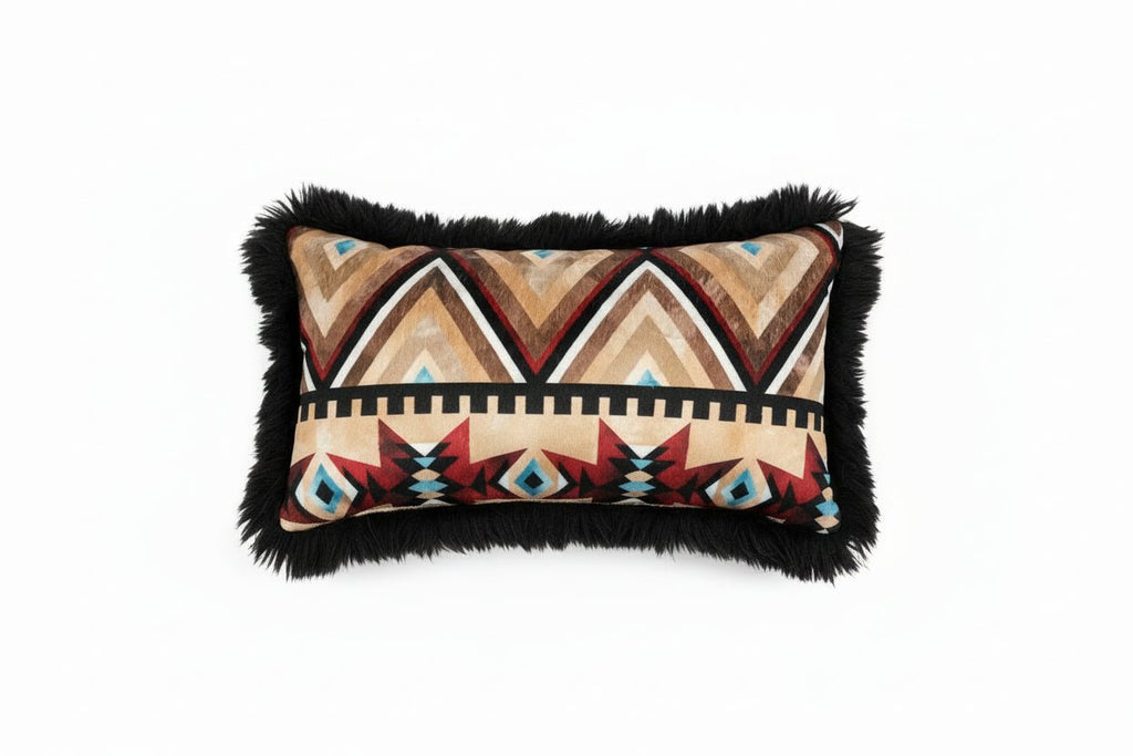Chocolate Dreams Fur Honey Aztec, 18"x9" Lumbar Pillow - Darseys Furniture & MattressHandmade Heifer