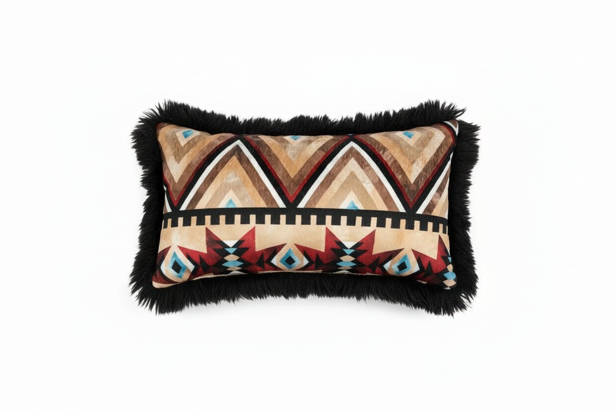 Chocolate Dreams Fur Honey Aztec, 18"x9" Lumbar Pillow - Darseys Furniture & MattressHandmade Heifer