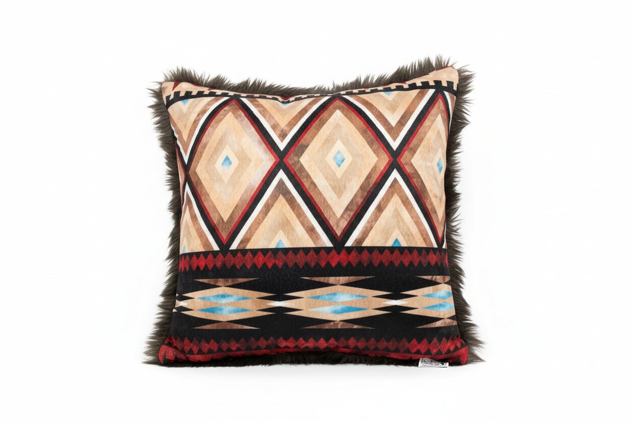 Chocolate Dreams Fur Honey Eztec, 20" Pillow - Darseys Furniture & MattressHandmade Heifer Main image