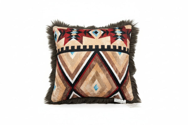 Chocolate Dreamy Fur Honey Aztec, 12" Pillow - Darseys Furniture & MattressHandmade Heifer