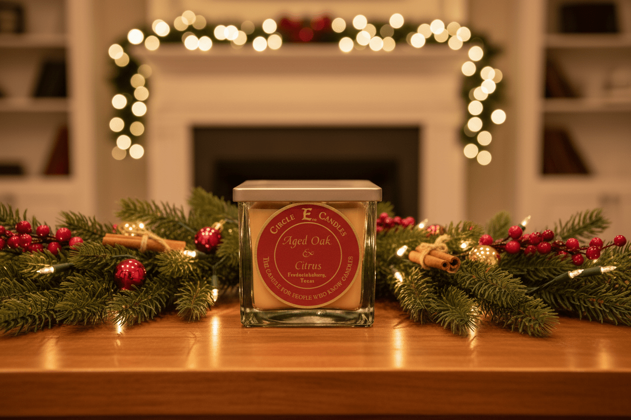 Circle E Aged Oak and Citrus 22oz - Darseys Furniture & MattressCircle E Candle