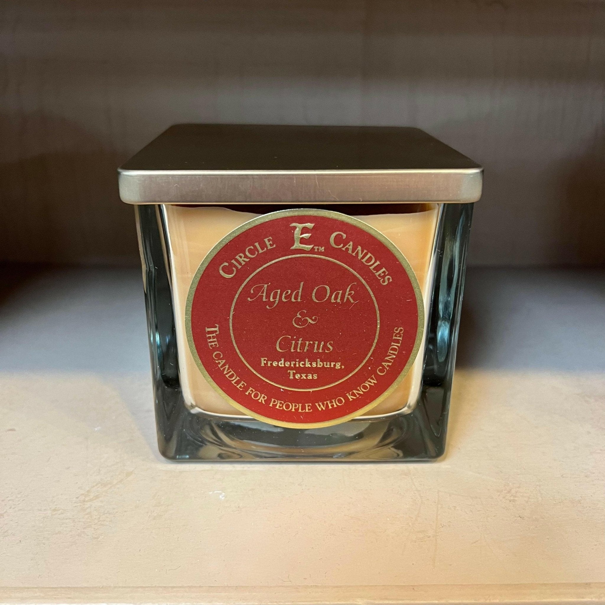 Circle E Aged Oak and Citrus 22oz - Darseys Furniture & MattressCircle E Candle Main image