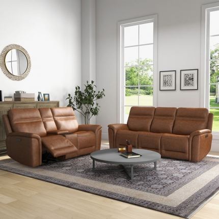 Cooper Camel Power Reclining Sofa & Loveseat