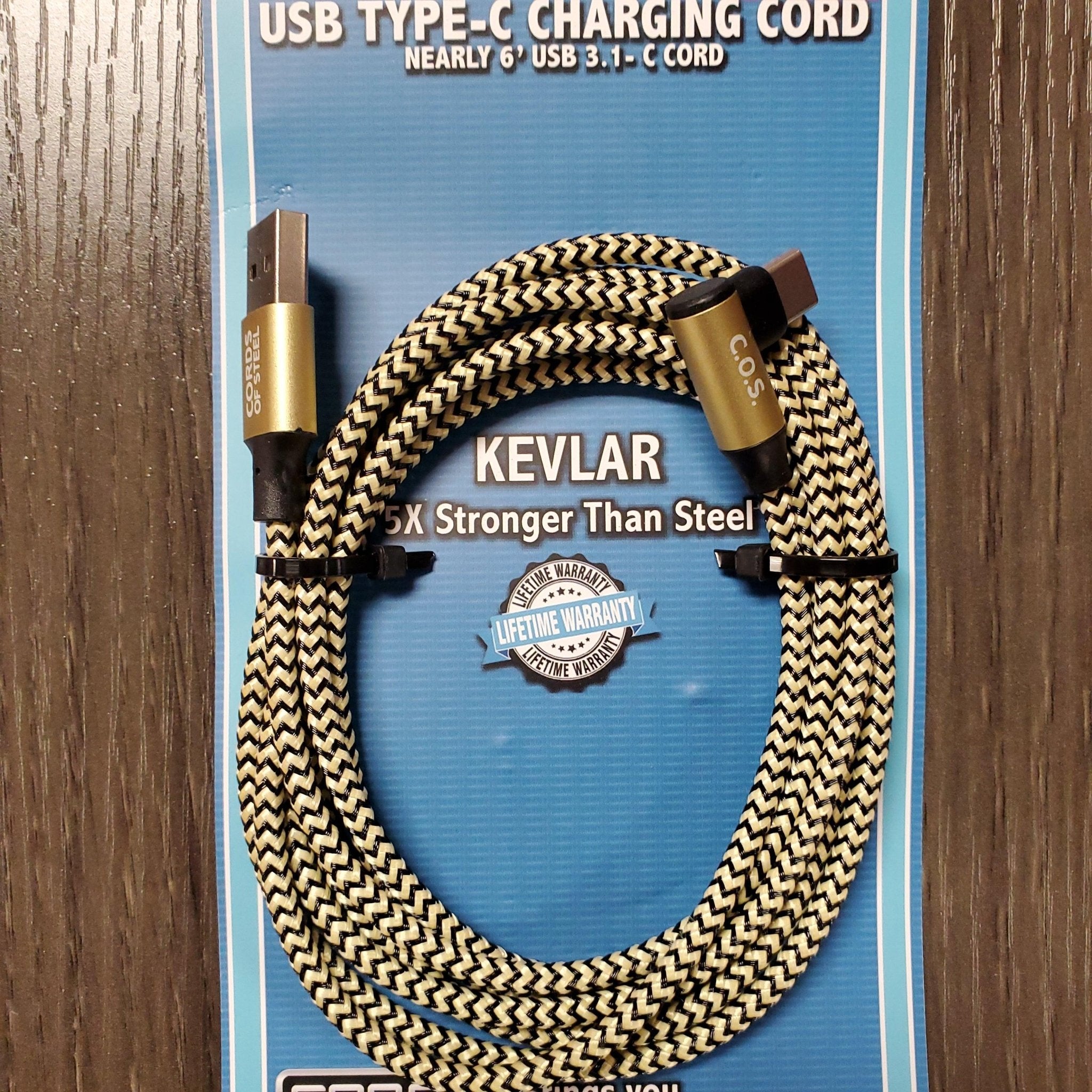 Cord Of Steel Type C Braided Yellow and Black - Darseys Furniture & MattressDarseys Furniture & Mattress Main image