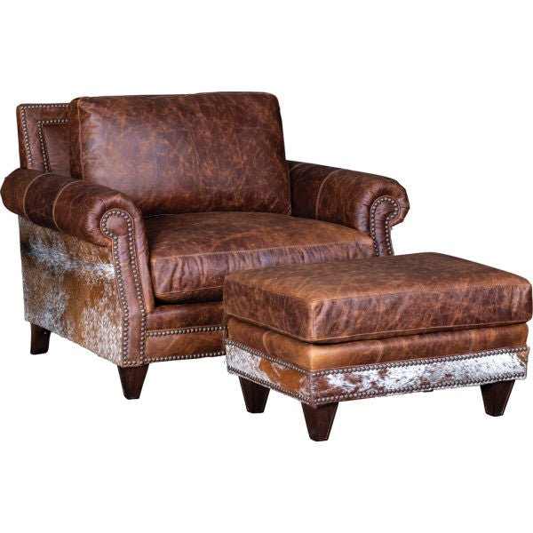 Coyote Tan Leather Longhorn Dark Hide Chair 4300LH40 - Darseys Furniture & MattressMayo