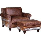 Coyote Tan Leather Longhorn Dark Hide Chair 4300LH40 - Darseys Furniture & MattressMayo