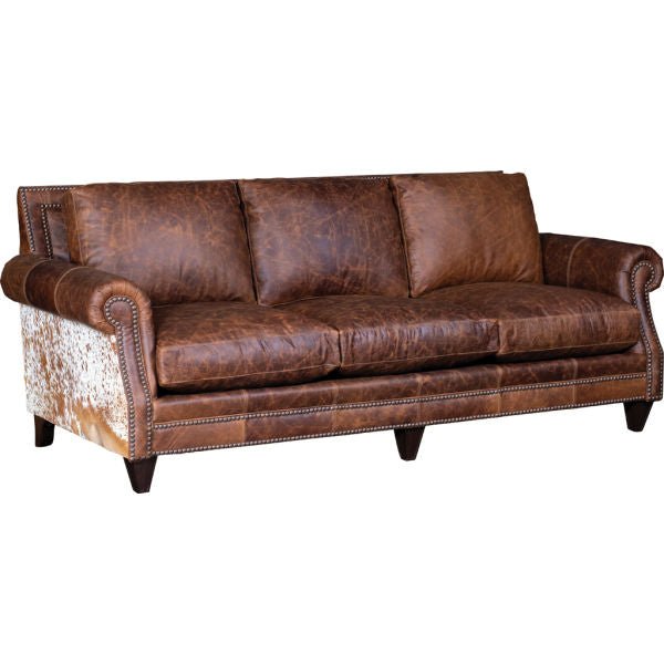 Coyote Tan Leather Longhorn Dark Hide Sofa 4300LH10 - Darseys Furniture & MattressMayo