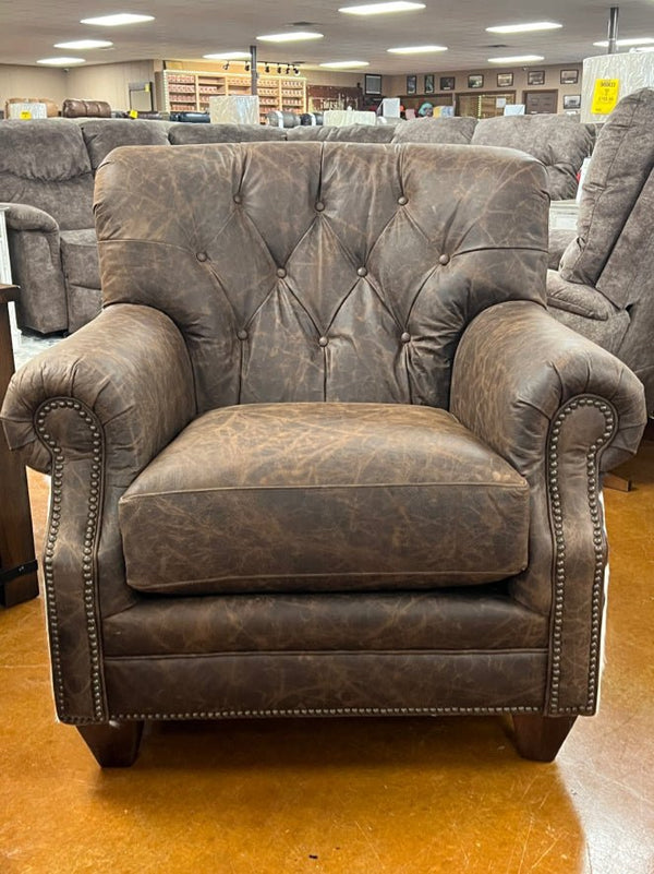 Coyote Walnut Leather Tricolor Truffle Hide Chair 4787LH40 - Darseys Furniture & MattressMayo