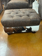 Coyote Walnut Leather Tricolor Truffle Hide Ottoman 4787LH50 - Darseys Furniture & MattressMayo