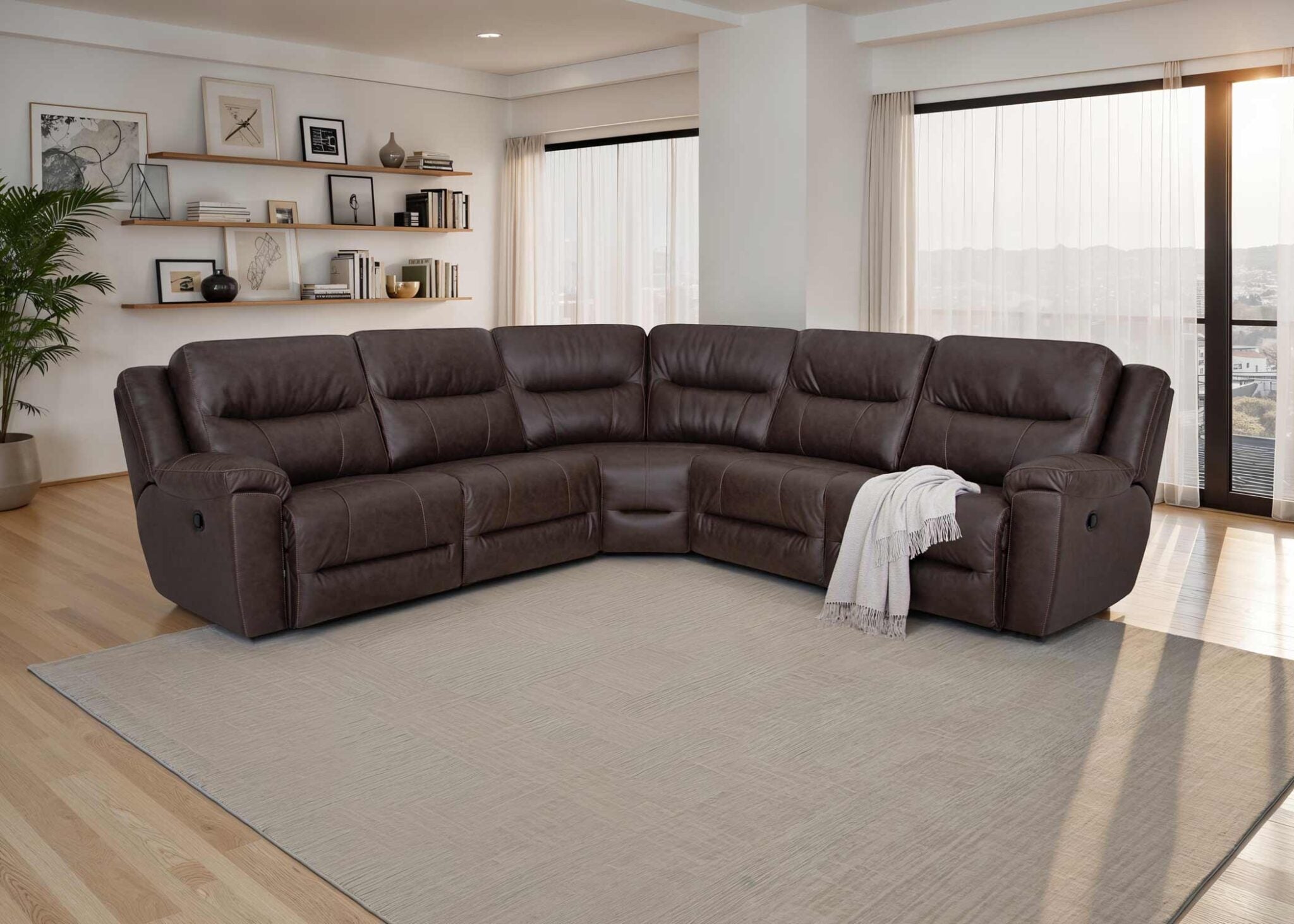 Davenport Duvall Coffee Reclining Sectional 65901-02-03-07-77-99