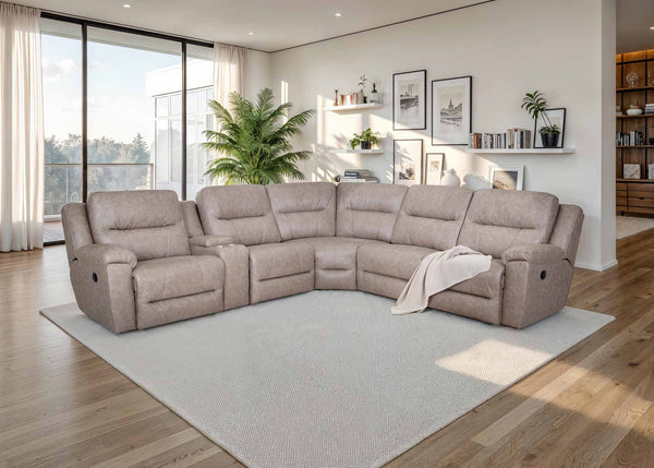 Davenport Duvall Greige Reclining Sectional 65901 - 02 - 03 - 07 - 77 - 99 - 3429 - 22 - Darseys Furniture & MattressFranklin Furniture Corp.