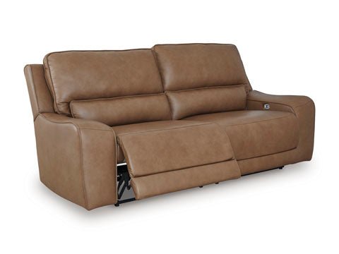 DeepWakes Caramel Power Reclining Sofa U6260647 - Darseys Furniture & MattressAshley
