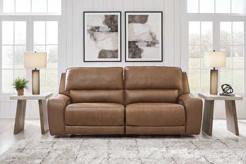 DeepWakes Caramel Power Reclining Sofa U6260647 - Darseys Furniture & MattressAshley