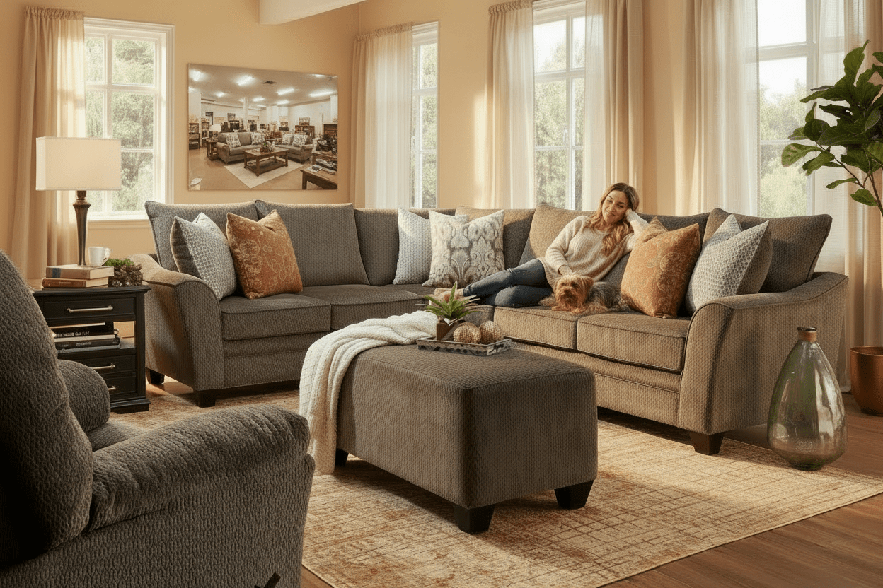 Fairmont Shasta Charcoal Sectional 256-28-49-3403-05 - Darseys Furniture & MattressFranklin Furniture Corp.