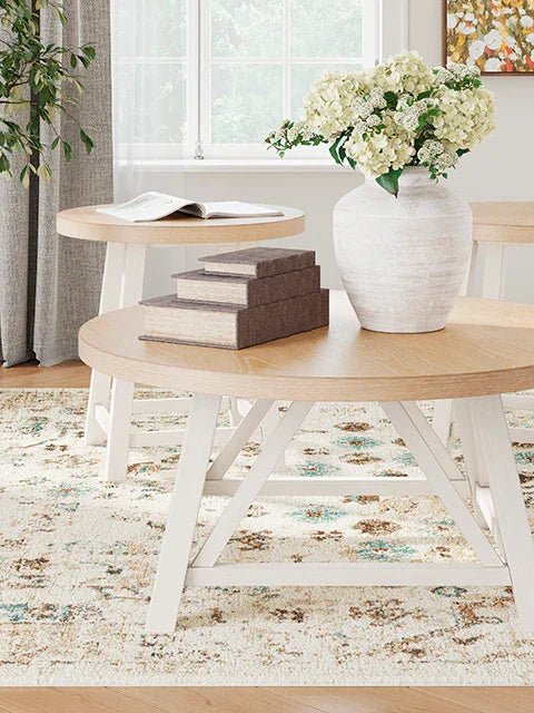 Fawndell Antique Cocktail Table and 2 End Tables T193 - 13 - Darseys Furniture & MattressAshley