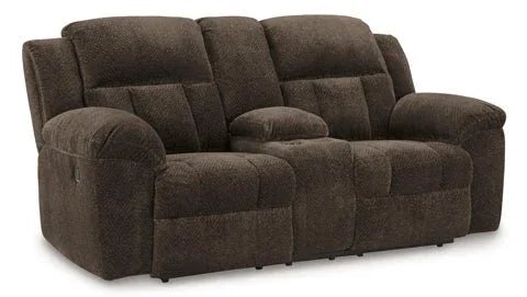 Frohn Chocolate Reclining Loveseat 3740794 - Darseys Furniture & MattressAshley Main image