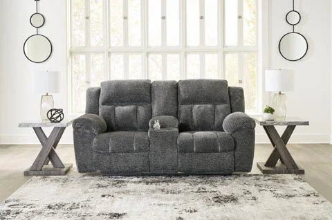 Frohn Graphite Reclining Loveseat 3740694 - Darseys Furniture & MattressAshley