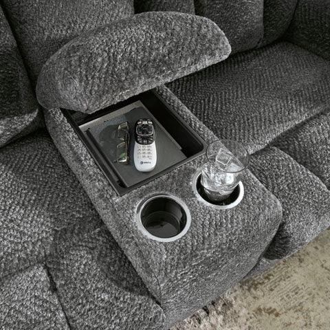 Frohn Graphite Reclining Loveseat 3740694 - Darseys Furniture & MattressAshley