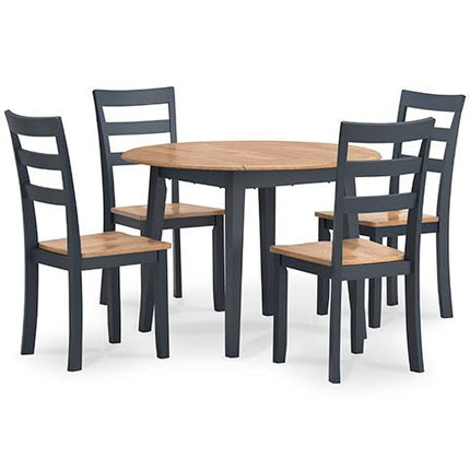 Gesthaven Blue Table and 4 Chairs D399 - 15/01 - Darseys Furniture & MattressAshley