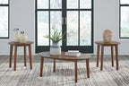 Gordonay Brown Cocktail Table and 2 End Tables T155 - 13 - Darseys Furniture & MattressAshley