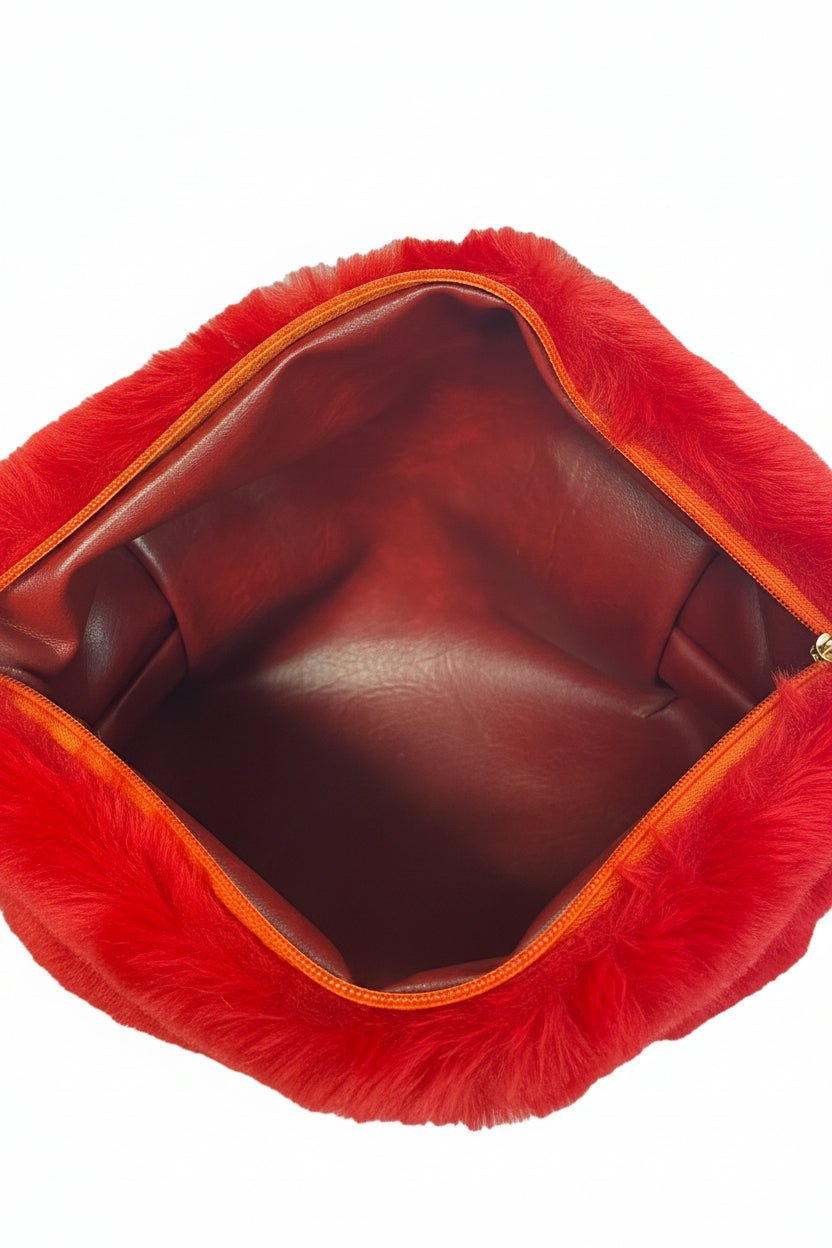 Handmade Heifer Scarlet Tuscany Red Marble Liner Boxy Bag w/ Handle - Darseys Furniture & MattressHandmade Heifer