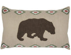 HiEnd Accents Aztec Bear Embroidered Burlap Lumbar Pillow - Darseys Furniture & MattressHi End Accents