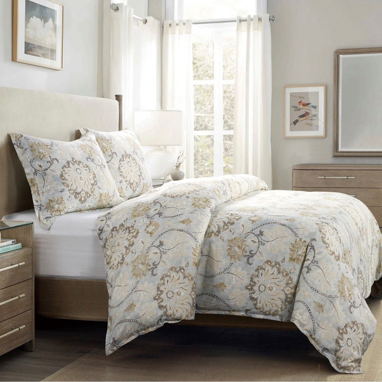 HiEnd Accents, Dalia Washed Linen King Comforter Set, FB2310 - SK - LB - Darseys Furniture & MattressHi End Accents Main image