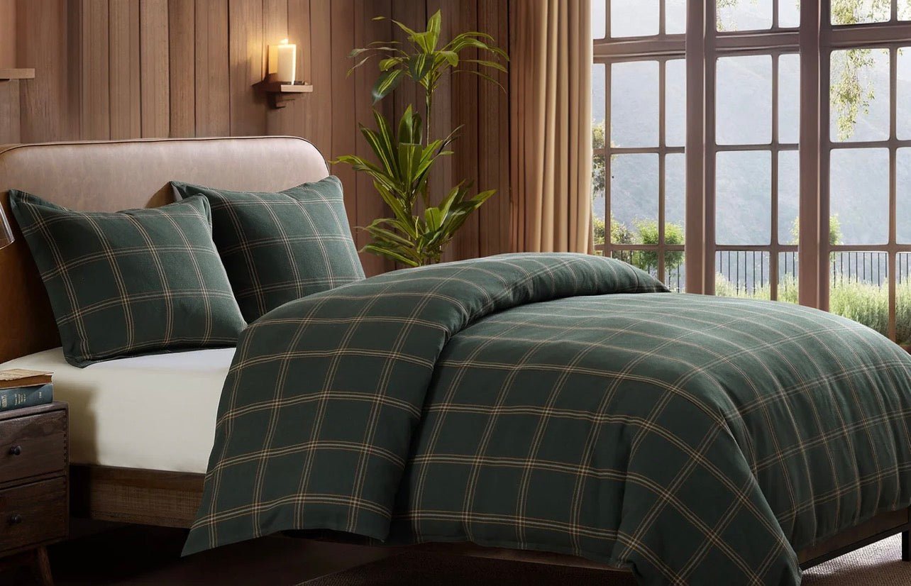 HiEnd Accents Windowpane Plaid King Comforter Set, FB2317 - SK - OC - Darseys Furniture & MattressHi End Accents