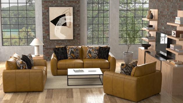 Corvara Caramel Sofa & Loveseat 240603.
