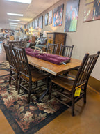 Mountain retreat Kings cottage table 4 side chairs and 2 arm chairs