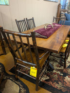 Mountain retreat Kings cottage table 4 side chairs and 2 arm chairs