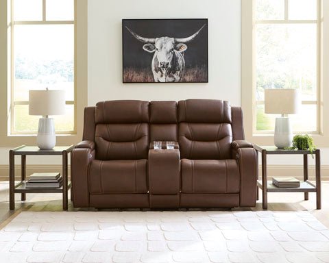 Knightington Brown Power Reclining Loveseat U1160218A - Darseys Furniture & MattressAshley