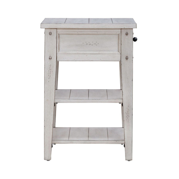 Lake House White Chairside End Table 110W - OT1021 - Darseys Furniture & MattressLiberty Furniture