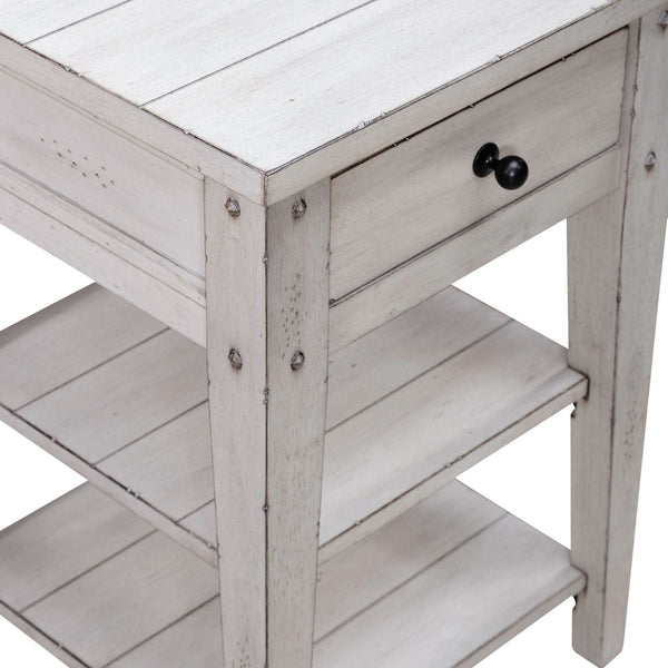 Lake House White Chairside End Table 110W - OT1021 - Darseys Furniture & MattressLiberty Furniture