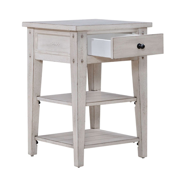 Lake House White Chairside End Table 110W - OT1021 - Darseys Furniture & MattressLiberty Furniture