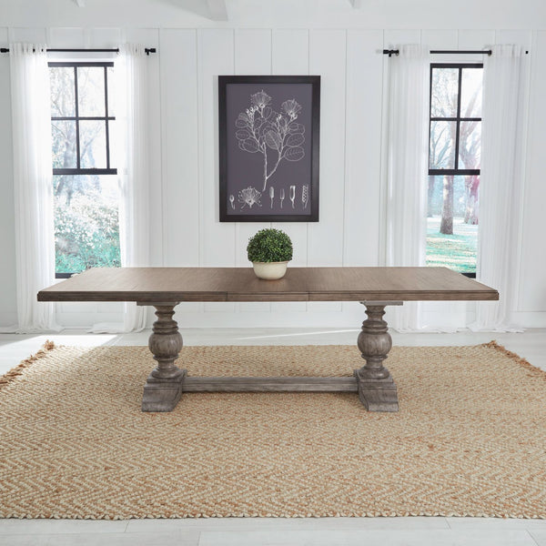 River Place Gray Table and 8 Chairs 237G-T4402/P4402/C1000S - Darseys Furniture & Mattress