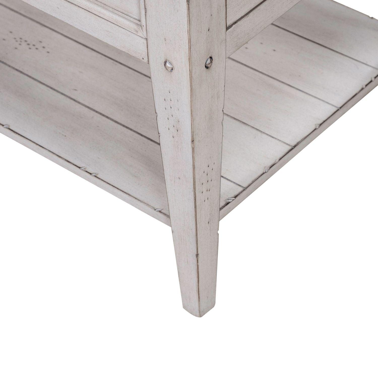 Lake House White Chairside End Table 110W-OT1021.