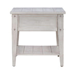 Lake House White Chairside End Table 110W-OT1021.