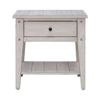 Lake House White Chairside End Table 110W-OT1021.