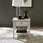 Lake House White Chairside End Table 110W-OT1021.