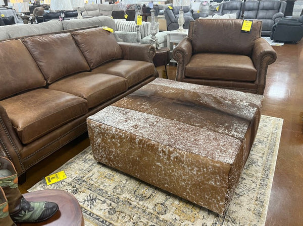 Longhorn Dark Ottoman 4155H51 - Darseys Furniture & MattressMayo